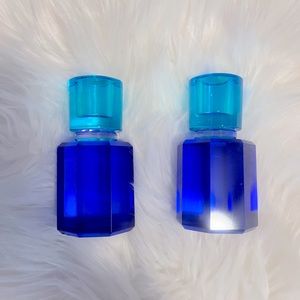 Brand new blue crystal candlestick holders